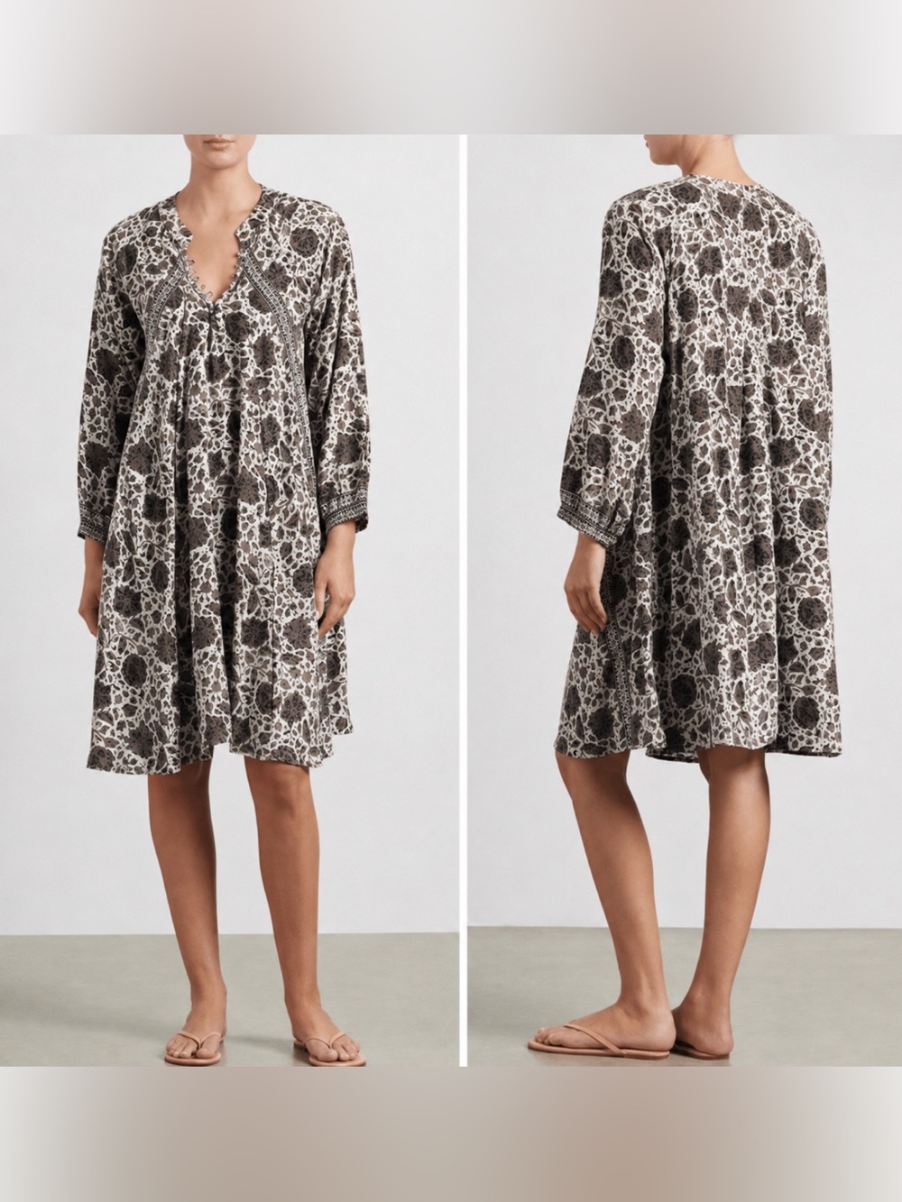 Natalie Martin Fiore Silk Short Dress Hazelnut Geranium NWOT Size Extra Small